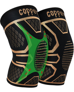 WellSync Copper Knee Braces for Knee Pain 2 pack Knee Compression Sleeve Support for Men and Women Medical Grade Knee Brace for Working Out Running Sports Meniscus Tear Joint Pain Relief2XL
