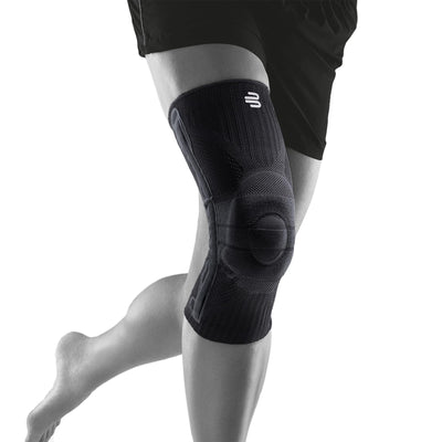 Bauerfeind Sports Knee Support - Knee Brace for Athletes with Medical Grade Compression - Stabilization and Patellar Knee Pad (All Black L)