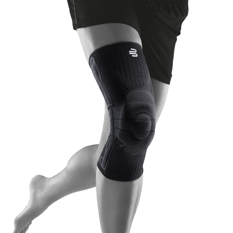 Bauerfeind Sports Knee Support - Knee Brace for Athletes with Medical Grade Compression - Stabilization and Patellar Knee Pad (All Black L)